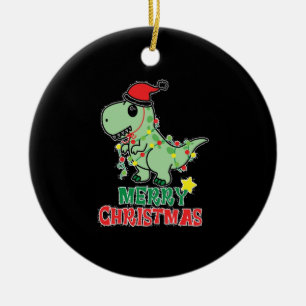 Ornamento De Cerâmica Natal T-rex Top