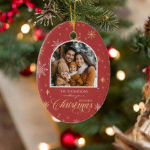 Natal Vermelho com Flocos de Neve Modernos