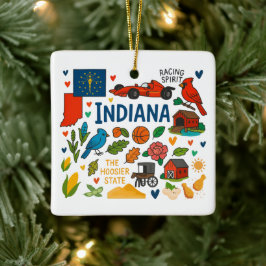 Ornamento De Cerâmica Natal Viagem de Família Personalizada Indiana