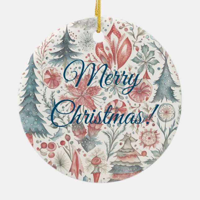 Ornamento De Cerâmica Natal vintage escandinavo (Traseira)