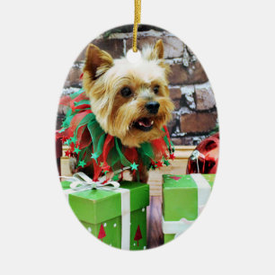 Ornamento De Cerâmica Natal - Yorkie - Willie