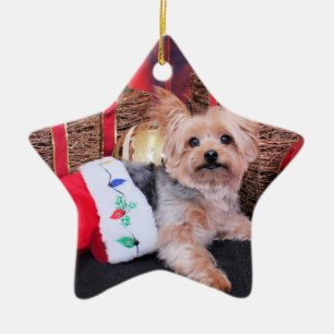 Ornamento De Cerâmica Natal - yorkshire terrier - Vinnie