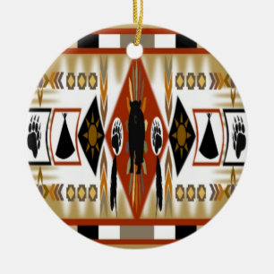 Ornamento De Cerâmica Native American Bear Clan Ornament