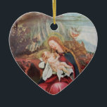 ORNAMENTO DE CERÂMICA NATIVIDADE COM ANJOS - MÁGICA DO NATAL<br><div class="desc">Atmosfera colorida e mágica do Natal pelo pintor alemão Matthias Grunewald ,  Detalhes do Segundo Estado do Isenheim Altarpart ,  estilo expressivo e intenso de arte medieval da Europa Central no século 16.Petróleo sobre madeira.</div>