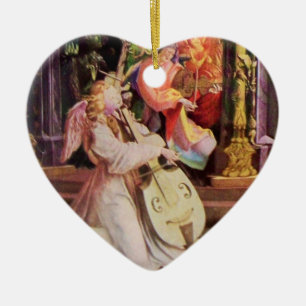 ORNAMENTO DE CERÂMICA NATIVIDADE COM ANJOS - MÁGICA DO NATAL