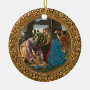 Ornamento De Cerâmica Natividade de Botticelli Virgem Maria Menino São J
