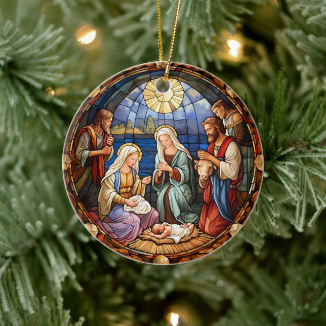 Ornamento De Cerâmica Natividade de Natal  (Árvore)