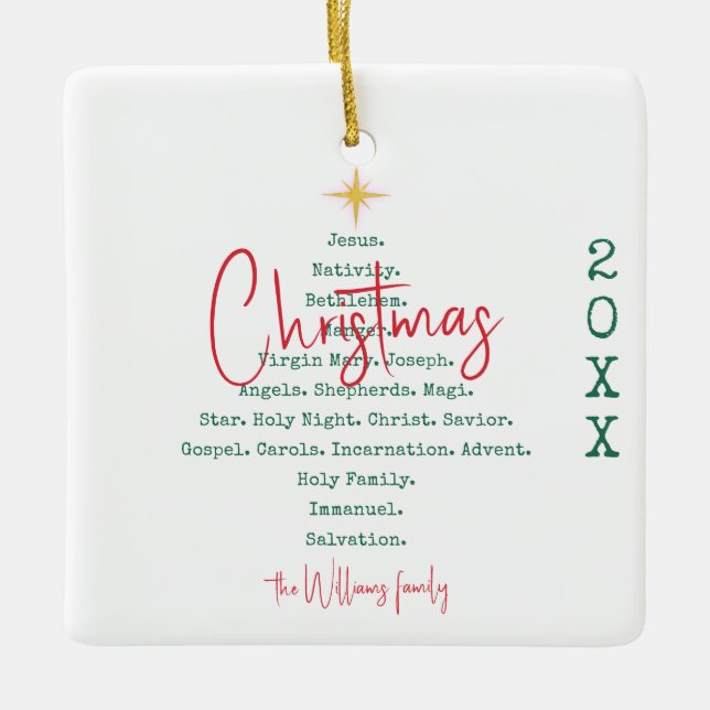 Ornamento De Cerâmica Natividade Natal Christian Faith Jesus Religião (Frente)