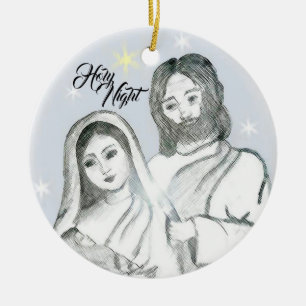 Ornamento De Cerâmica Natividade natalícia Sagrada Noite Cerâmica Orna