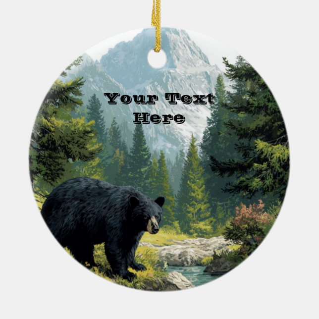 Ornamento De Cerâmica Nature Urso Preto  (Traseira)