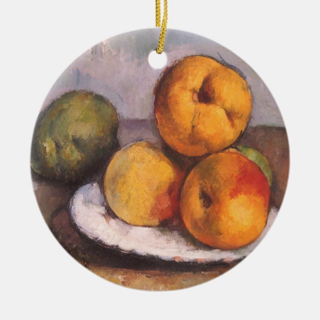 Ornamento De Cerâmica Natureza Morta com Quince, Maçãs, Peras por Paul C (Frente)