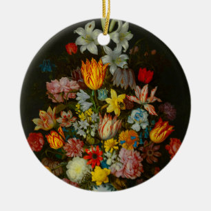 Ornamento De Cerâmica Natureza Morta de Flores em um Vaso Wan-Li