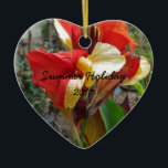 Ornamento De Cerâmica Natureza Red Flower Floral Fotografia<br><div class="desc">Natureza Red Flower Floral Fotografia</div>