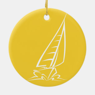 Ornamento De Cerâmica Navegação Amarelo âmbar