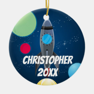 Ornamento De Cerâmica Navio de Rocket de espaço