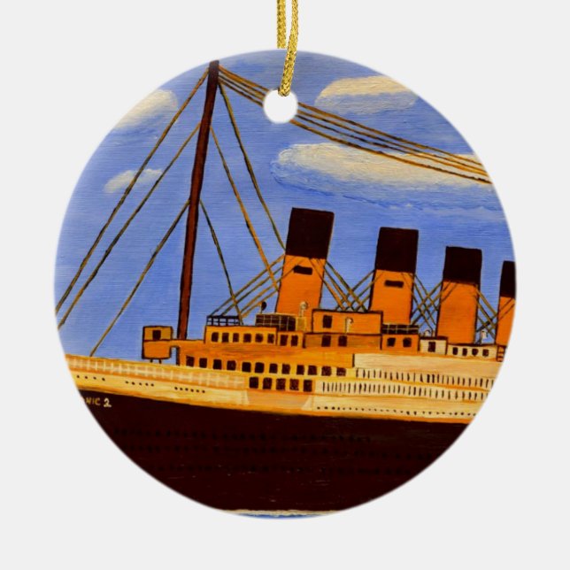 Ornamento De Cerâmica Navio Titanic (Frente)
