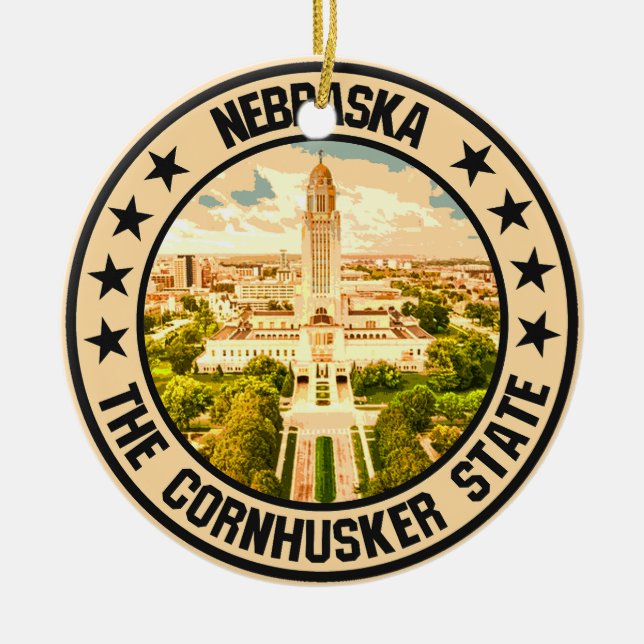 Ornamento De Cerâmica Nebraska (Frente)