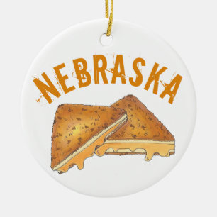 Ornamento De Cerâmica Nebraska Fried Tosted Cheese Frencheich