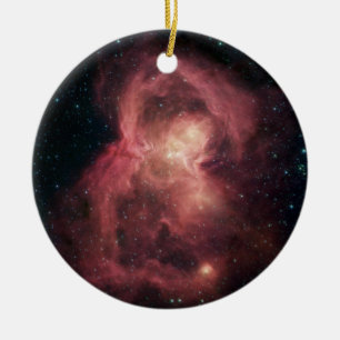 Ornamento De Cerâmica Nebulosa da Borboleta Espacial