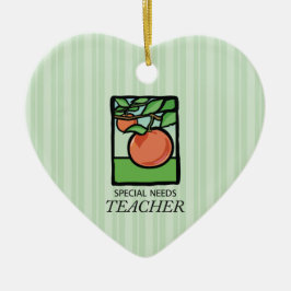 Ornamento De Cerâmica Necessidades Especiais Professora Obrigado, Apple