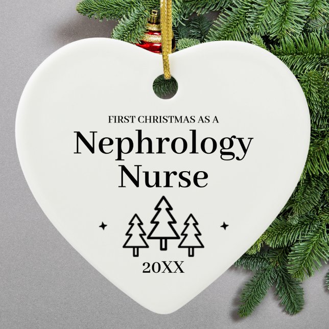 Ornamento De Cerâmica Nefrologia Enfermeira Novo Emprego Natal (Nephrology Nurse New Job Christmas Ceramic Ornament
)