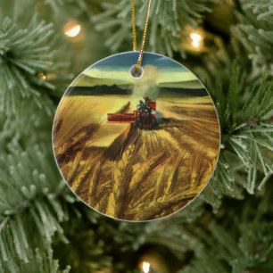 Ornamento De Cerâmica Negócio de Fazenda Agrícola Vintage, Cultivo de Tr