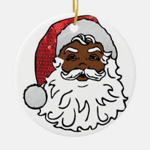 Ornamento De Cerâmica negro santa claus