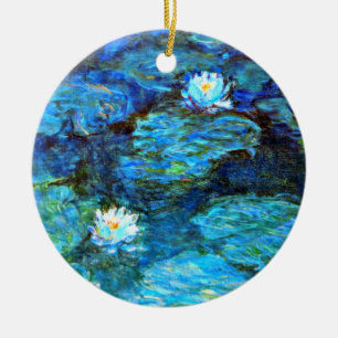 Ornamento De Cerâmica Nenúfares (azul) por Claude Monet