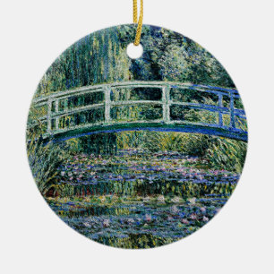 Ornamento De Cerâmica "Nenúfares e Ponte Japonesa"