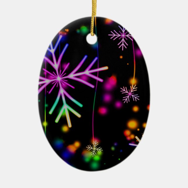 Ornamento De Cerâmica Neon Snow (Frente)