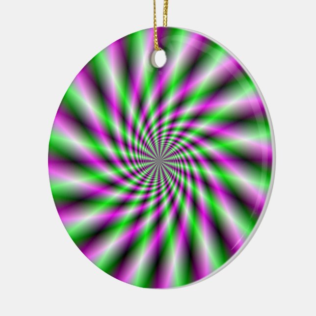 Ornamento De Cerâmica Neon Spinning Wheel Ornament (Esquerda)