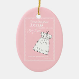 Ornamento De Cerâmica Neta, palhaço de batismo personalizado a rosa