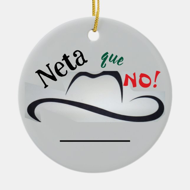 Ornamento De Cerâmica Neta que Não! (Frente)