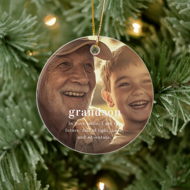 Ornamento De Cerâmica Neto | Presente de Natal de Foto Sentimental (Árvore)
