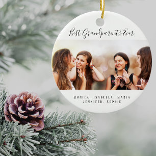 Ornamento De Cerâmica Netos de fotos de avós