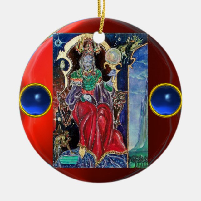 Ornamento De Cerâmica NEUROMANCER, Gemstones Azuis (Frente)