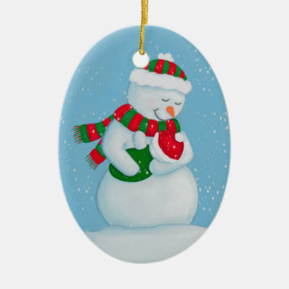 Ornamento De Cerâmica Neve, mãe e neve, Natal