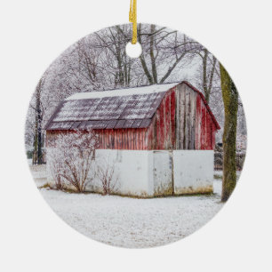 Ornamento De Cerâmica Neve No Queda Vermelho