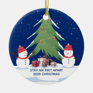 Ornamento De Cerâmica Neves De Natal Bonito E Covito Ficam 6 Metros Dist