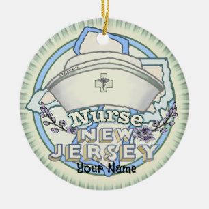 Ornamento De Cerâmica New Jersey Nurse