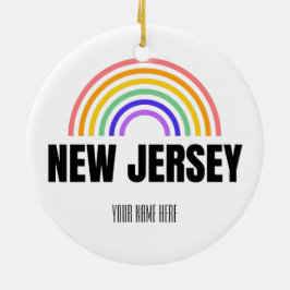 Ornamento De Cerâmica New Jersey - Rainbow - Postcards - Personalizado