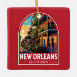 Ornamento De Cerâmica New Orleans Louisiana Viagem Art Vintage<br><div class="desc">Nova Orleans retro vetor viagem design. Apelidada de "Grande Fácil",  é conhecida pela sua noite de 24 horas,  vibrante cena de música ao vivo e especiosa,  cozinha singular refletindo sua história como um pote derretido de culturas francesas,  africanas e americanas.</div>