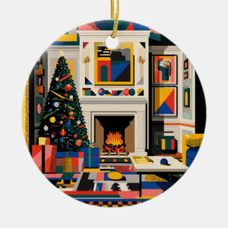 Ornamento De Cerâmica New Wave 1980s Pop Art Christmas