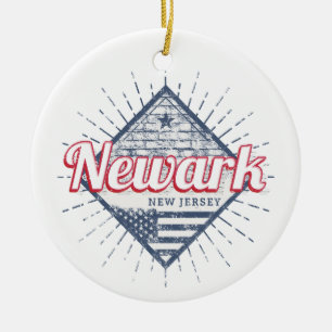 Ornamento De Cerâmica Newark City New Jersey EUA Vintage EUA