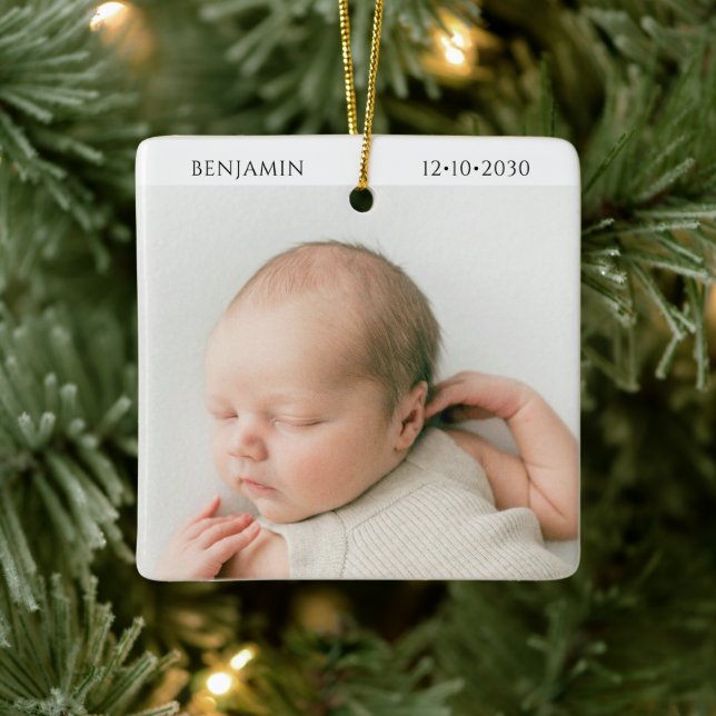 Ornamento De Cerâmica Newborn Baby Photo Keepsake (Árvore)