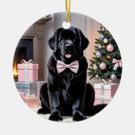 Ornamento De Cerâmica Newfoundland Dog Christmas