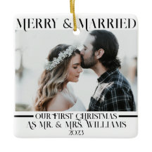 Newlyweds Preto & Branco Sr & Sra. 1 Foto Natal