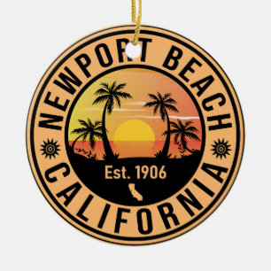 Ornamento De Cerâmica Newport Beach California Vintage Souvenirs