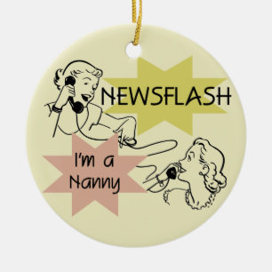Ornamento De Cerâmica Newsflash eu sou t-shirt e presentes de um