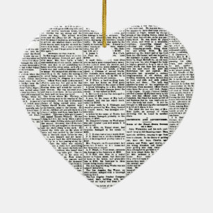 Ornamento De Cerâmica Newsprint